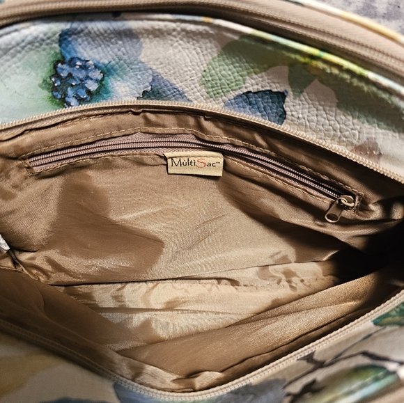 MultiSac bag with neutral background and floral print spring summer vacation - Picture 4 of 10